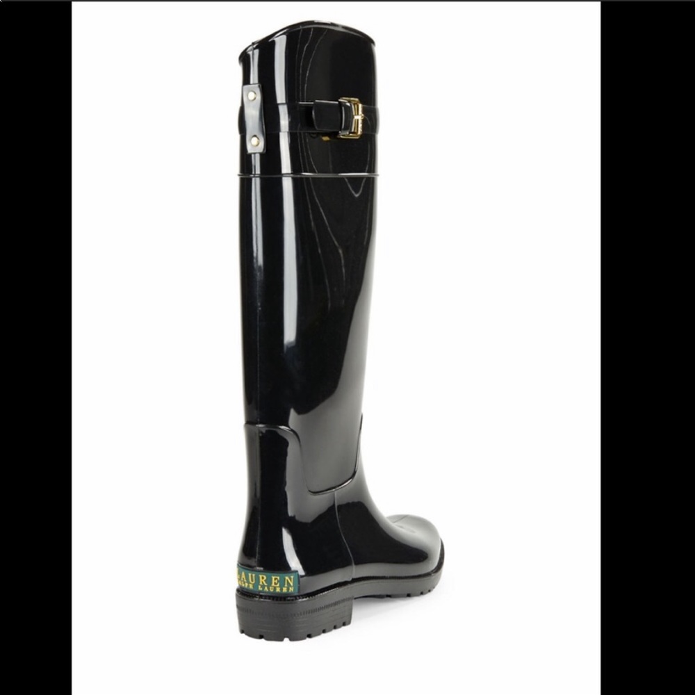 Ralph Lauren Women’s Rain/Gloss Boots (Black)